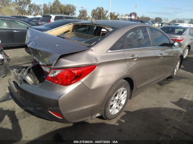 5NPEB4AC7EH921898 - 2014 HYUNDAI SONATA GLS Brown photo 4