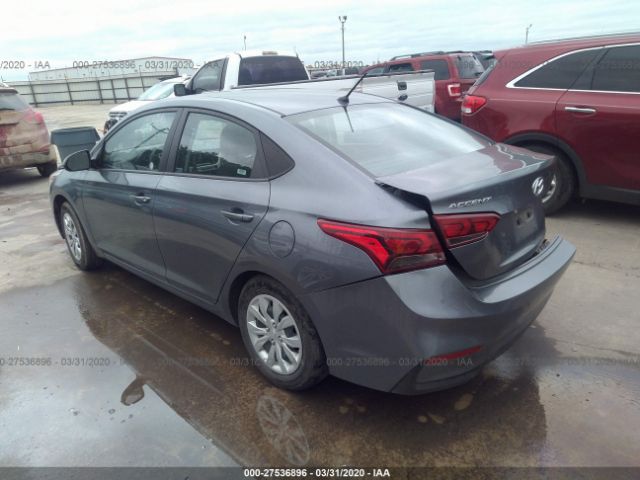 3KPC24A3XKE062085 - 2019 HYUNDAI ACCENT SE/SEL Gray photo 3