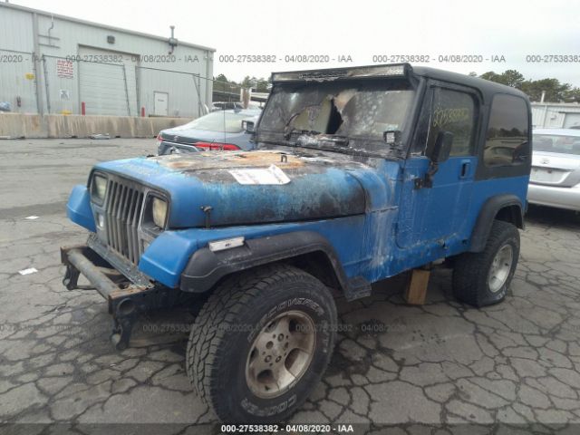 1J4FY19PXSP243439 - 1995 JEEP WRANGLER / YJ S/RIO GRANDE Blue photo 2