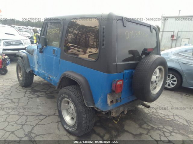 1J4FY19PXSP243439 - 1995 JEEP WRANGLER / YJ S/RIO GRANDE Blue photo 3