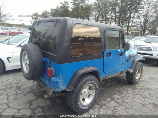 1J4FY19PXSP243439 - 1995 JEEP WRANGLER / YJ S/RIO GRANDE Blue photo 4