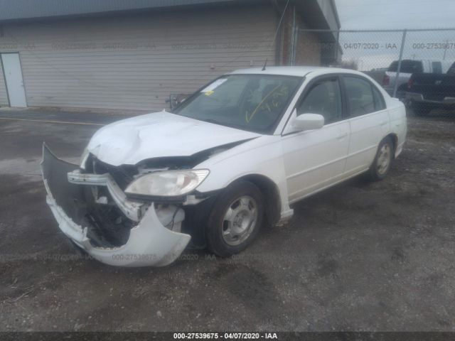 JHMES95615S023895 - 2005 HONDA CIVIC HYBRID White photo 2