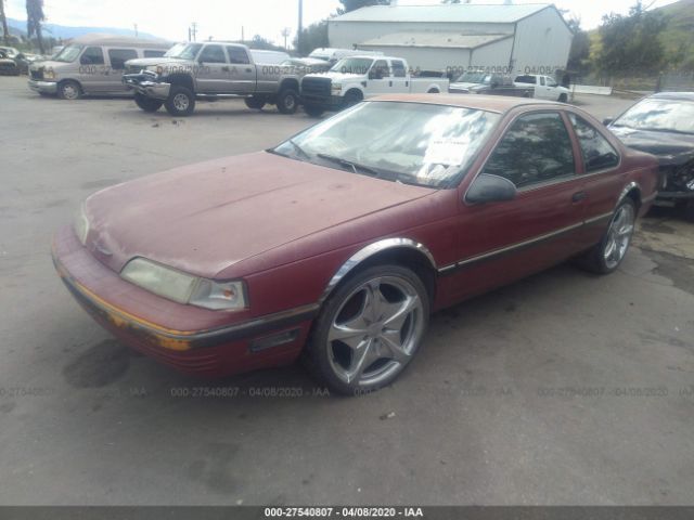 1FAPP6041LH113953 - 1990 FORD THUNDERBIRD  Burgundy photo 2