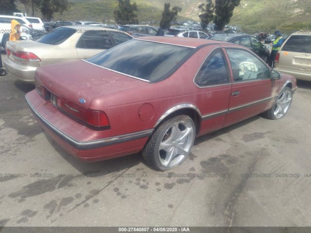 1FAPP6041LH113953 - 1990 FORD THUNDERBIRD  Burgundy photo 4