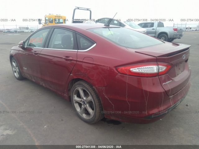 3FA6P0LU6ER157808 - 2014 FORD FUSION SE HYBRID Red photo 3