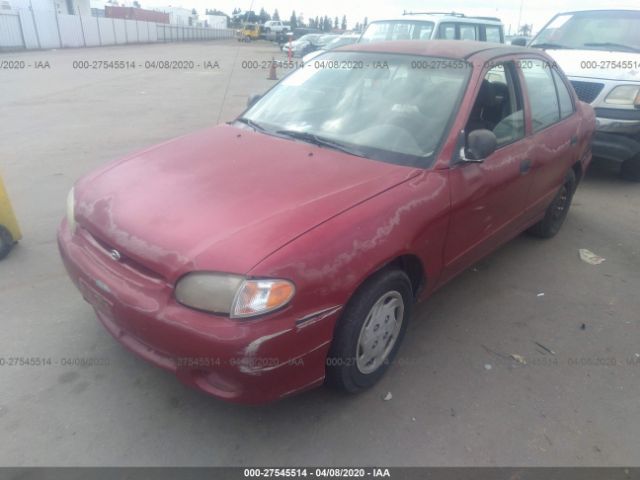 KMHVF24N6WU445118 - 1998 HYUNDAI ACCENT GL Red photo 2