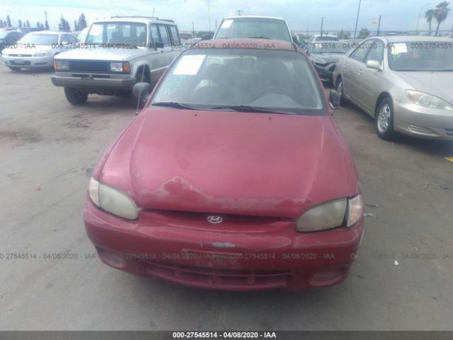 KMHVF24N6WU445118 - 1998 HYUNDAI ACCENT GL Red photo 6