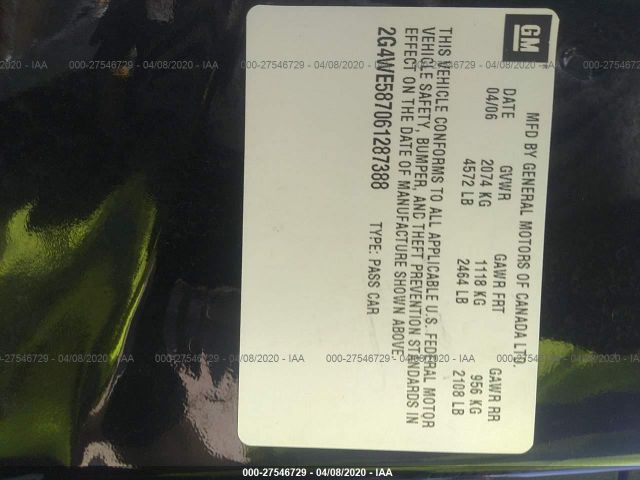 2G4WE587061287388 - 2006 BUICK LACROSSE CXS Black photo 9