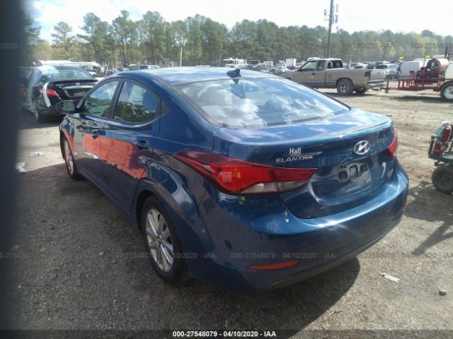 KMHDH4AE8GU570239 - 2016 HYUNDAI ELANTRA SE/SPORT/LIMITED Blue photo 3