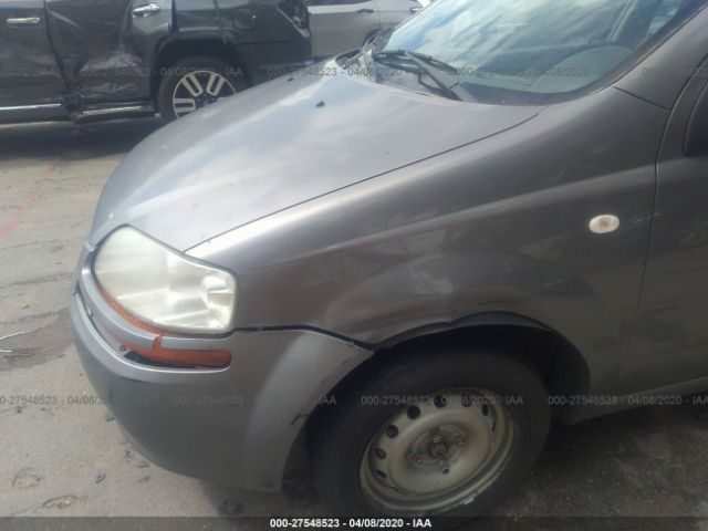 KL1TD56676B573914 - 2006 CHEVROLET AVEO LS Gray photo 6