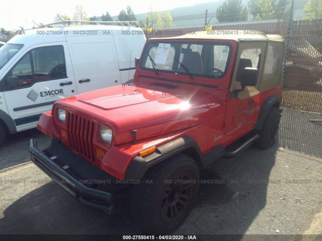 1J4FY19P9RP474391 - 1994 JEEP WRANGLER / YJ S Red photo 2