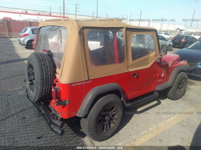 1J4FY19P9RP474391 - 1994 JEEP WRANGLER / YJ S Red photo 4
