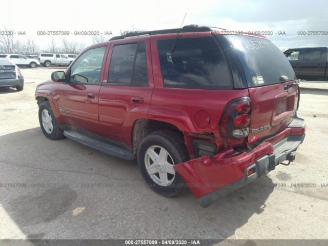 1GNDT13S922128554 - 2002 CHEVROLET TRAILBLAZER  Red photo 3