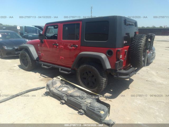 1J4GA39118L584924 - 2008 JEEP WRANGLER UNLIMITE X Red photo 3