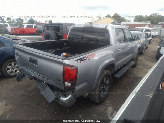 3TMCZ5AN8KM202563 - 2019 TOYOTA TACOMA DOUBLE CAB/SR/SR5/TRD SPO Gray photo 4