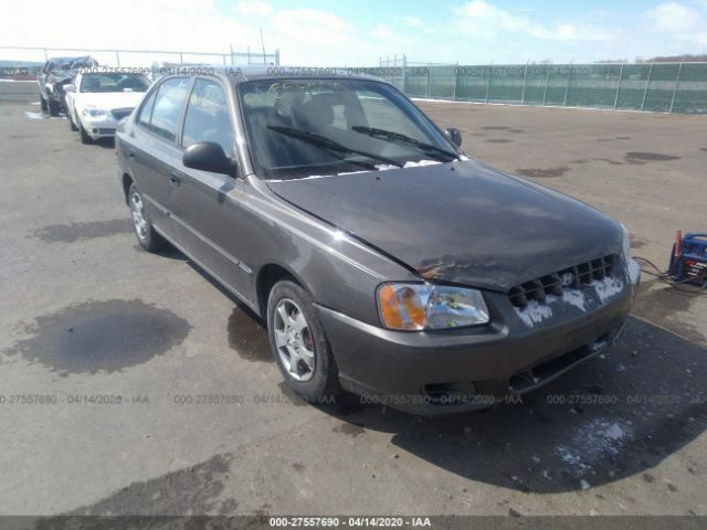 KMHCG45C72U389777 - 2002 HYUNDAI ACCENT GL Gray photo 1