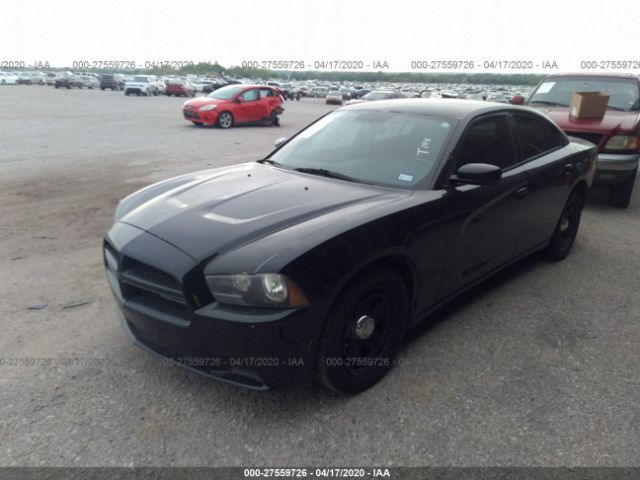 2C3CDXAT3CH266829 - 2012 DODGE CHARGER POLICE Black photo 2