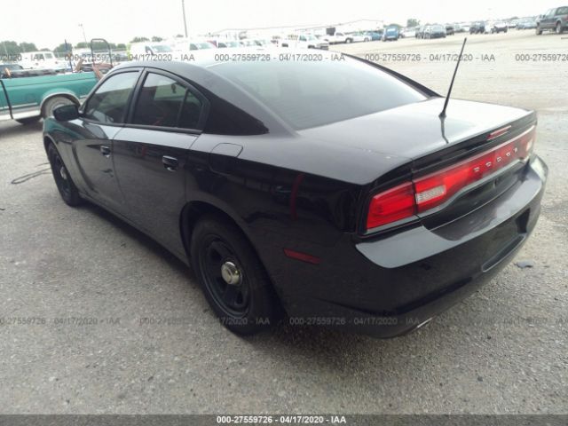 2C3CDXAT3CH266829 - 2012 DODGE CHARGER POLICE Black photo 3