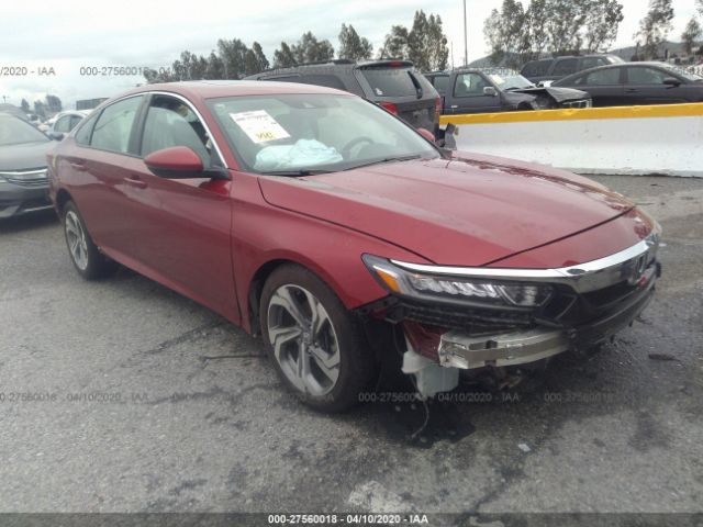 1HGCV1F54JA074087 - 2018 HONDA ACCORD EXL Red photo 1