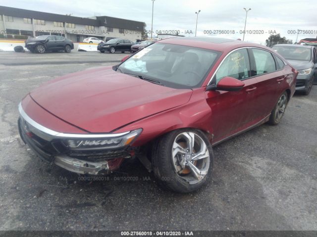 1HGCV1F54JA074087 - 2018 HONDA ACCORD EXL Red photo 2