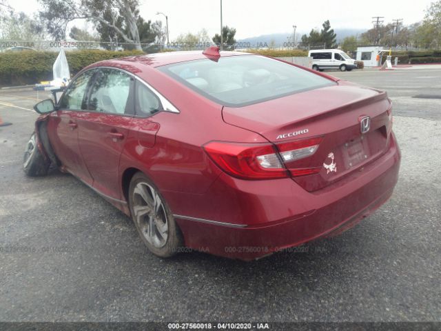 1HGCV1F54JA074087 - 2018 HONDA ACCORD EXL Red photo 3