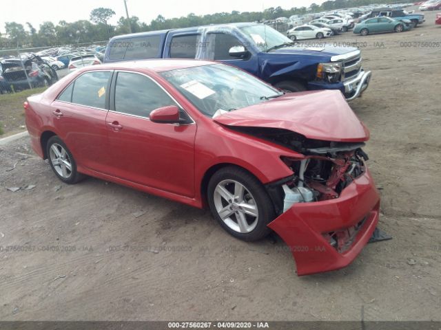 4T1BF1FK2EU795585 - 2014 TOYOTA CAMRY L/SE/LE/XLE Red photo 1