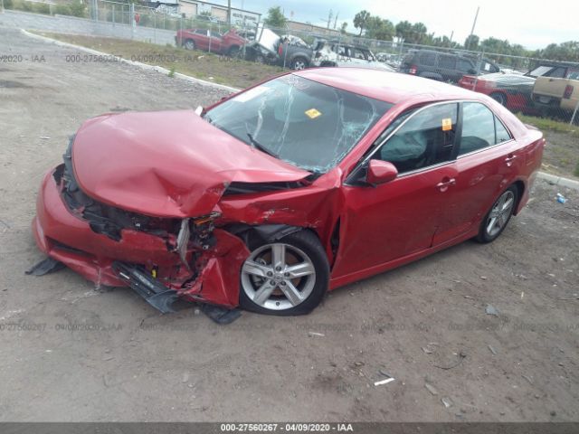 4T1BF1FK2EU795585 - 2014 TOYOTA CAMRY L/SE/LE/XLE Red photo 2