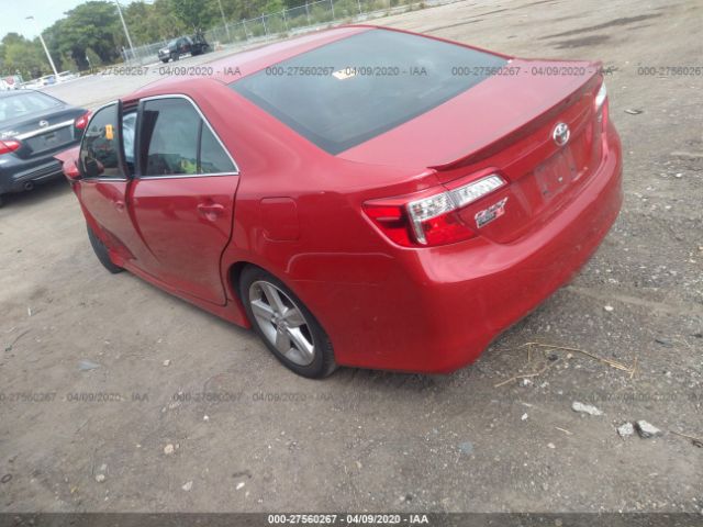 4T1BF1FK2EU795585 - 2014 TOYOTA CAMRY L/SE/LE/XLE Red photo 3