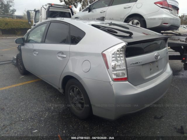 JTDKN3DU8B0263073 - 2011 TOYOTA PRIUS  Silver photo 3