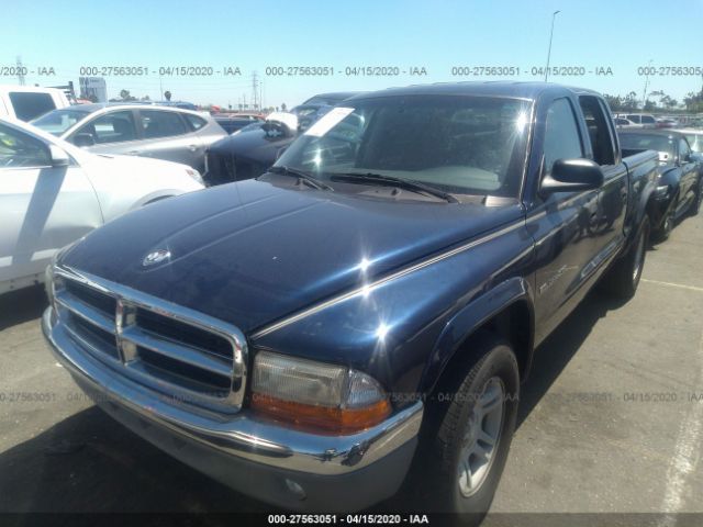 1B7HL48N22S577590 - 2002 DODGE DAKOTA QUAD SLT Blue photo 6