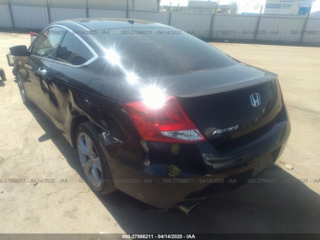 1HGCS2B85BA002802 - 2011 HONDA ACCORD EXL Black photo 3