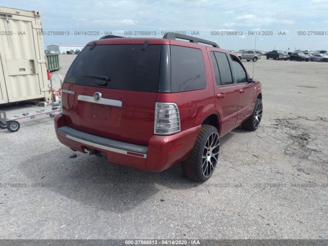 4M2EU37E38UJ16546 - 2008 MERCURY MOUNTAINEER LUXURY Red photo 4