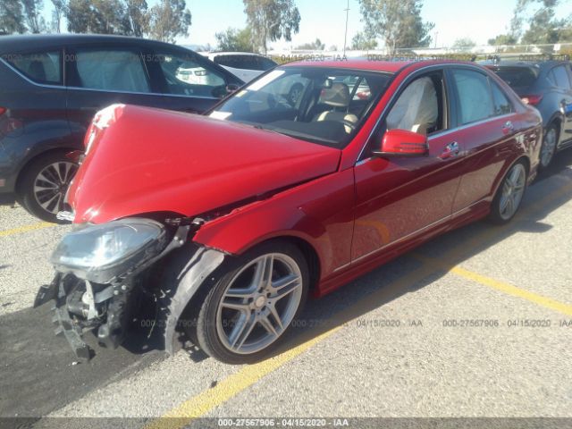 WDDGF4HB8EG158889 - 2014 MERCEDES-BENZ C 250 Red photo 2