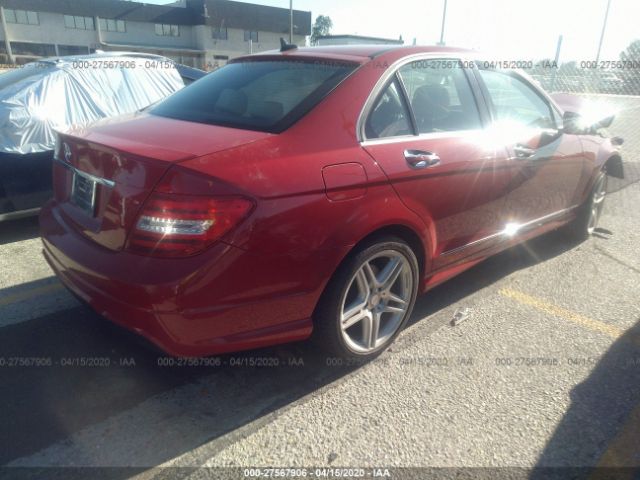 WDDGF4HB8EG158889 - 2014 MERCEDES-BENZ C 250 Red photo 4