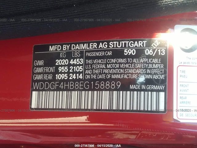 WDDGF4HB8EG158889 - 2014 MERCEDES-BENZ C 250 Red photo 9