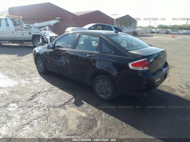 1FAHP34N78W235046 - 2008 FORD FOCUS S/SE Black photo 3