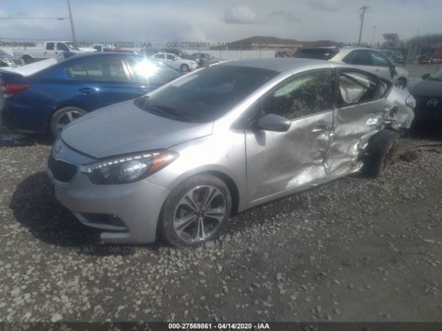 KNAFX4A8XE5099807 - 2014 KIA FORTE EX Silver photo 2