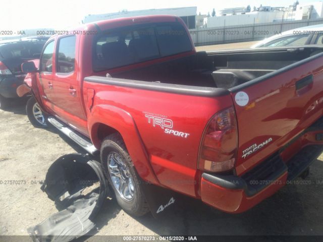 5TELU42N15Z021688 - 2005 TOYOTA TACOMA DOUBLE CAB Red photo 3