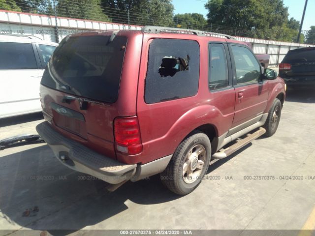 1FMYU70E21UB34462 - 2001 FORD EXPLORER SPORT Red photo 4