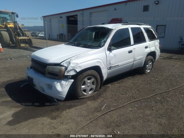 1GNDT13S922368283 - 2002 CHEVROLET TRAILBLAZER  White photo 2