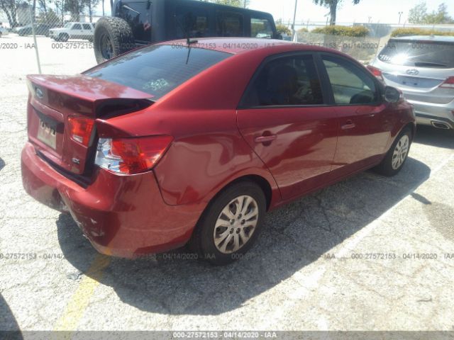 KNAFU4A28A5069221 - 2010 KIA FORTE EX Burgundy photo 4