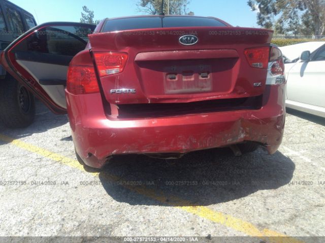 KNAFU4A28A5069221 - 2010 KIA FORTE EX Burgundy photo 6