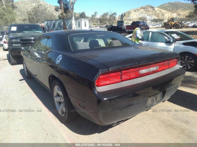 2C3CDYAG1CH243817 - 2012 DODGE CHALLENGER SXT Black photo 3