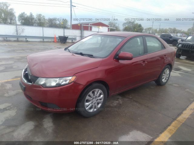 KNAFU4A25C5571459 - 2012 KIA FORTE EX Red photo 2