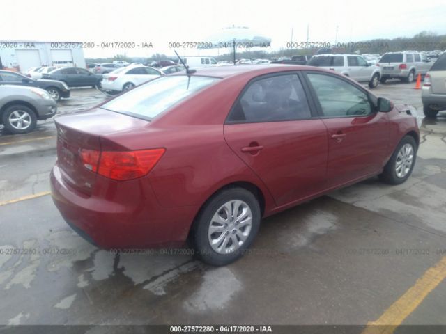 KNAFU4A25C5571459 - 2012 KIA FORTE EX Red photo 4