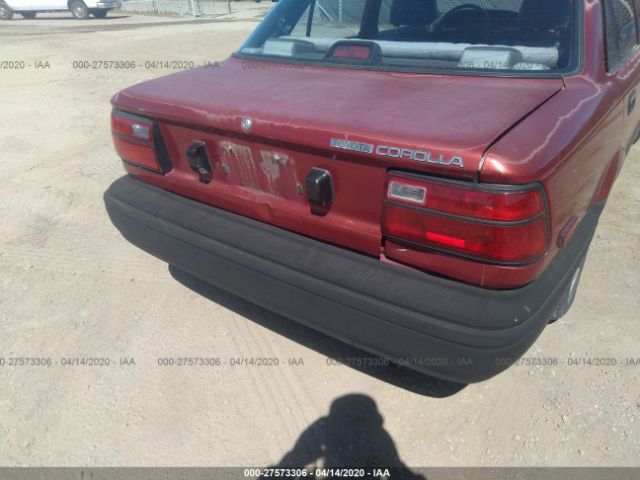 JT2AE91A9M0249221 - 1991 TOYOTA COROLLA  Red photo 6