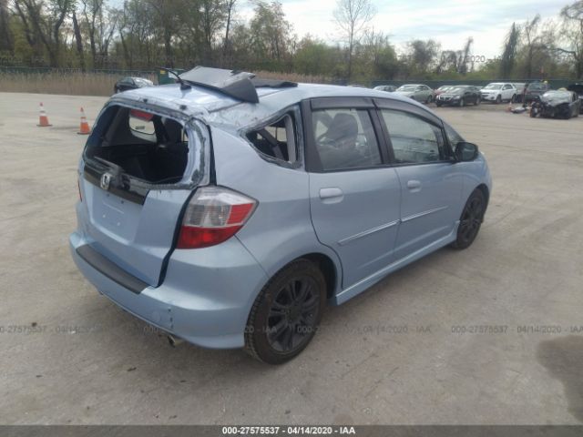 JHMGE88639S008228 - 2009 HONDA FIT SPORT Blue photo 4