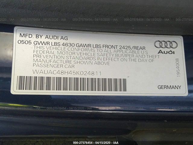 WAUAC48H45K024811 - 2005 AUDI A4 1.8 CABRIOLET Blue photo 9