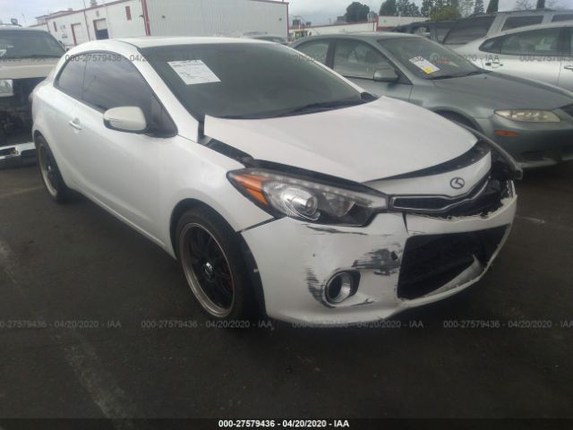 KNAFX6A88E5190683 - 2014 KIA FORTE EX White photo 1