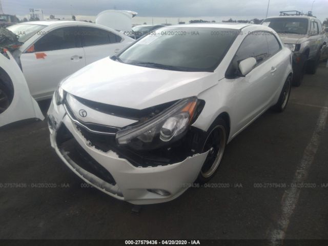 KNAFX6A88E5190683 - 2014 KIA FORTE EX White photo 2